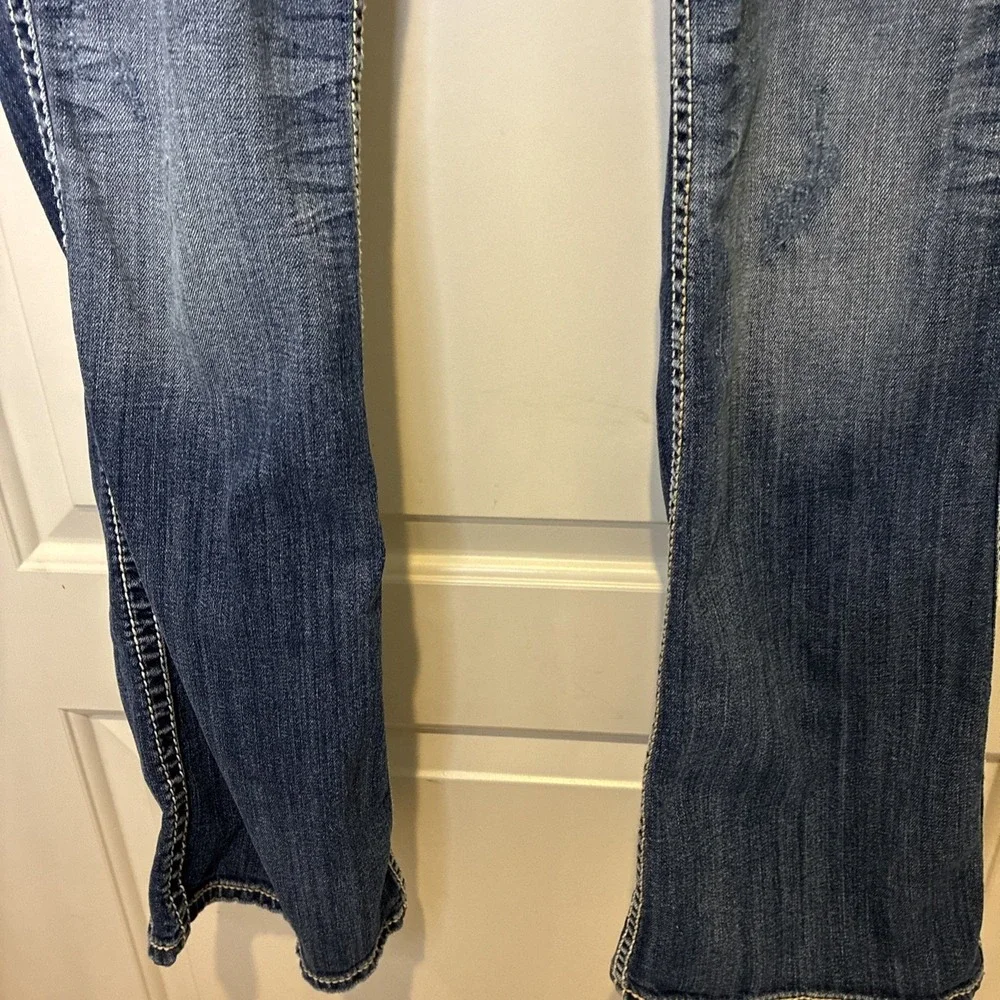 Silver Jeans Co Suki Surplus Bootcut Jeans Blue Thick Stitch W32 L34 L906SDA257